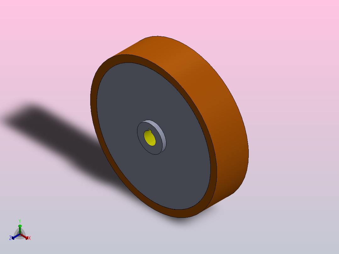 在钢上模制的驱动轮聚氨酯正等轴测图