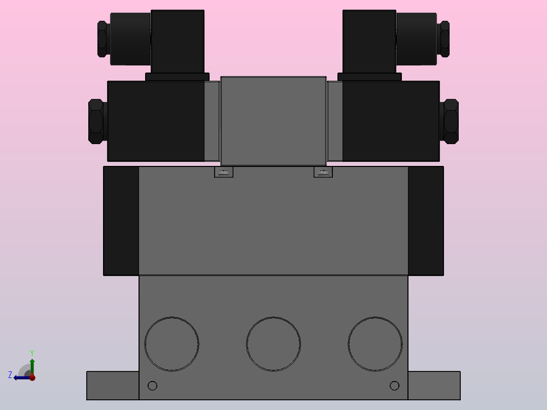 QJD系列同轴截止式电控换向阀[Q25JD2-L20AT]右视图