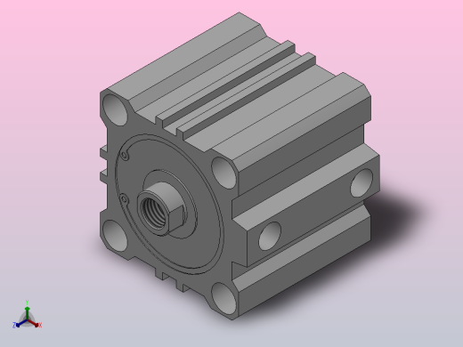 双作用气缸（QCQ2系列 ）[QCQ2B80-50]正等轴测缩略图