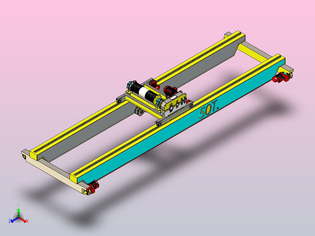 50T桁车正等轴测图