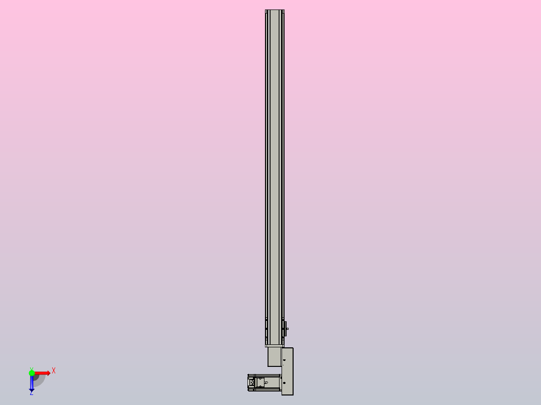 皮带直线轴半封闭可选导轨TPA-HNB-65S-90-L1000-MR-C-P10-N3俯视图