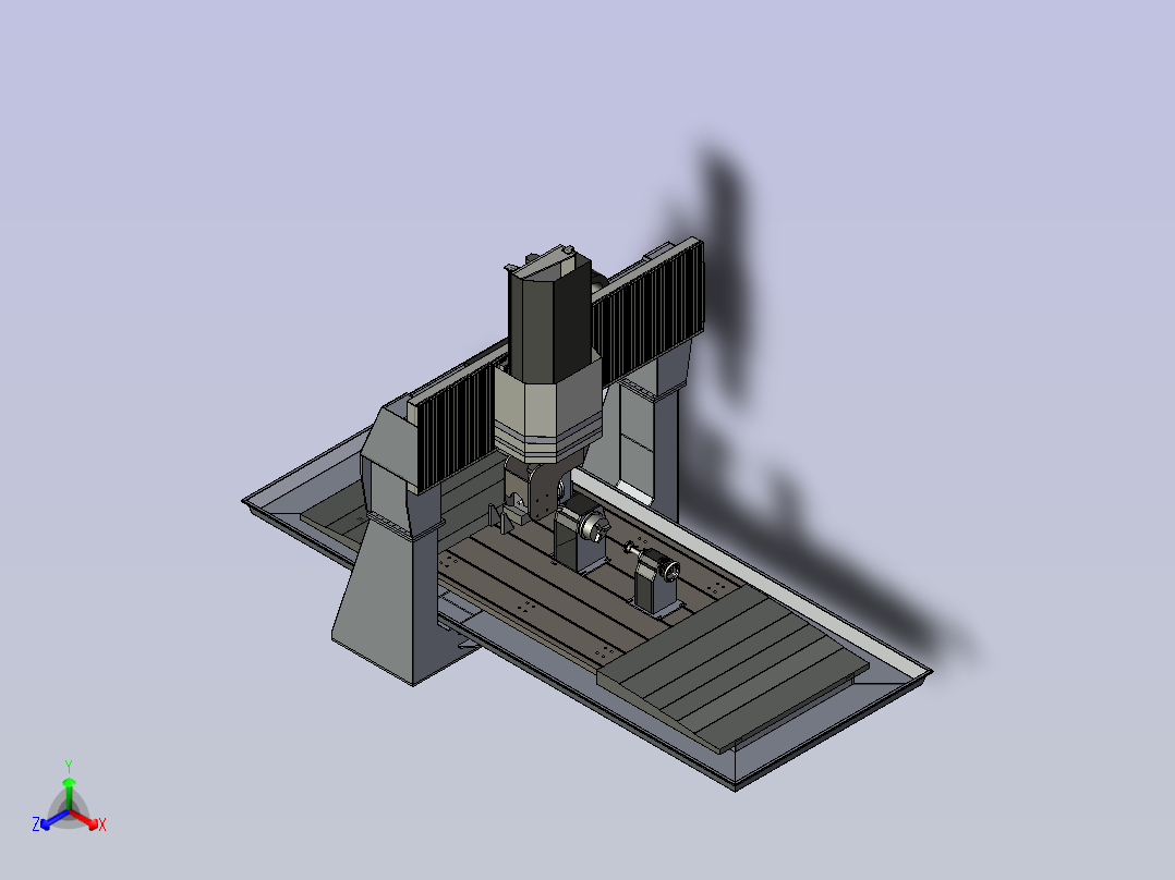 6轴加工机床设计3D图纸模型主视图