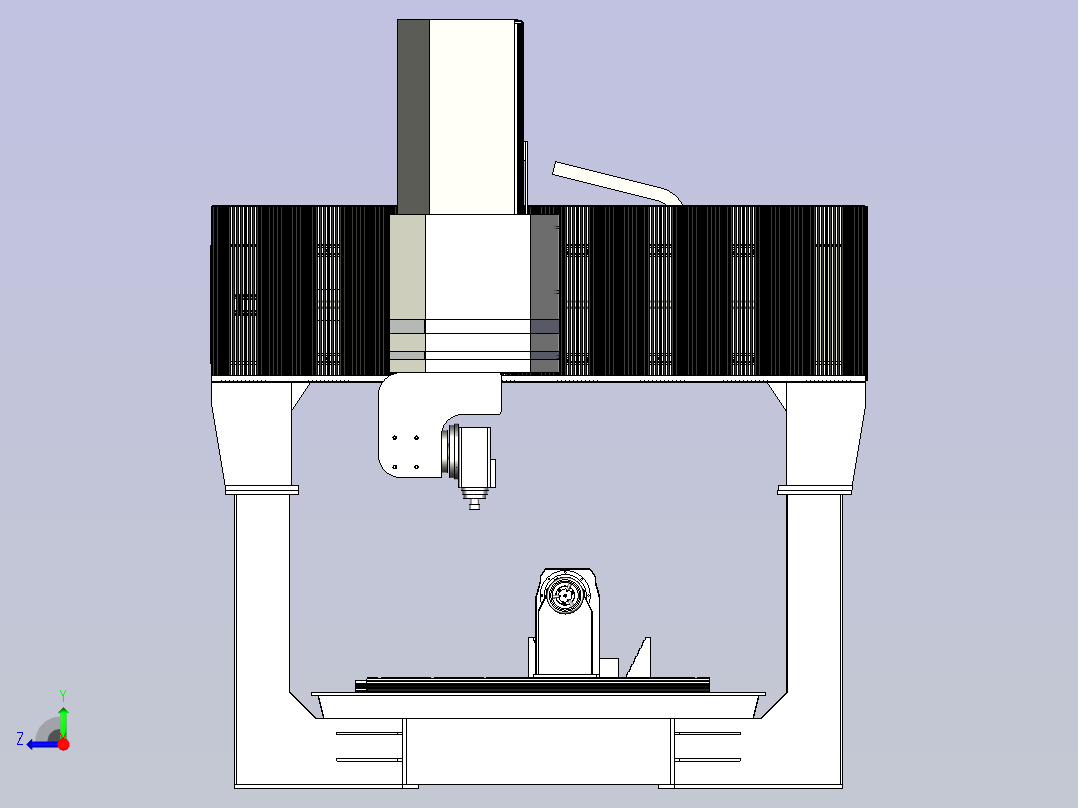 6轴加工机床设计3D图纸模型右视图