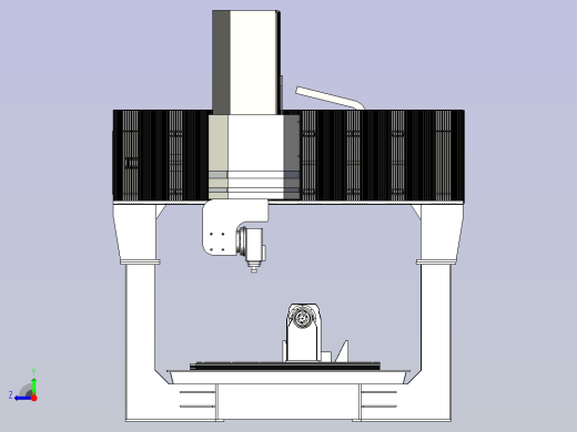6轴加工机床设计3D图纸模型右视缩略图