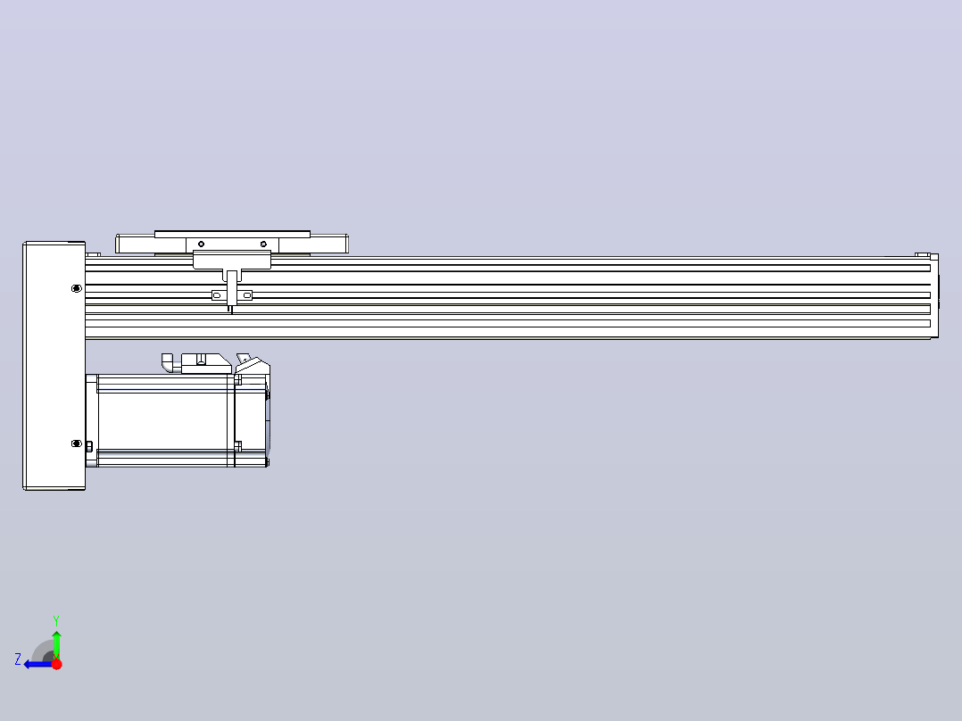 滚珠丝杠直线轴带导轨全封闭TPA-HCR-110D-1610C-L350-MP-C-P40-N3右视图