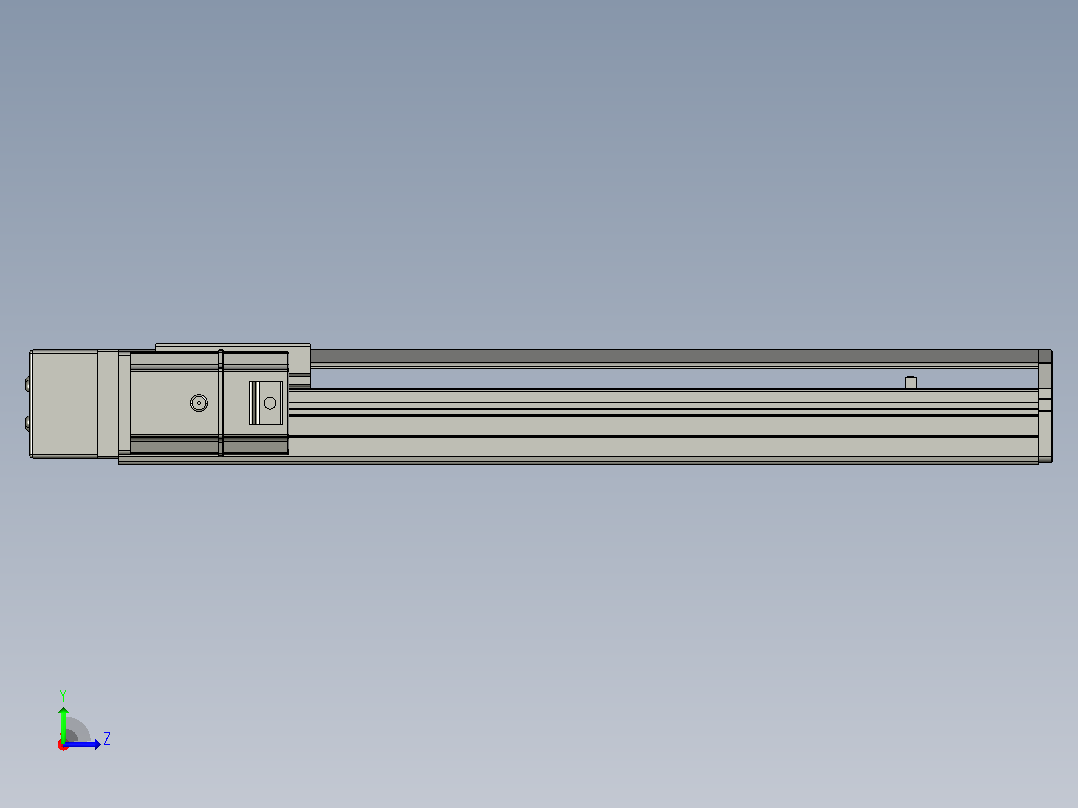 SYS12-BL-350-200W滚珠花健、支撑座、滚珠丝杠、交叉导轨、直线模组.STEP左视图
