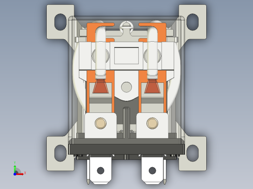 JQX-12F-2Z 继电器 DPDT 12V 直流前视缩略图