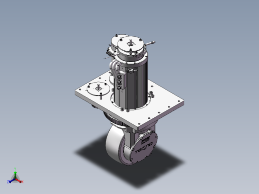 AGV小车舵轮 3D图 机械设计素材step格式文件3D模型正等轴测缩略图