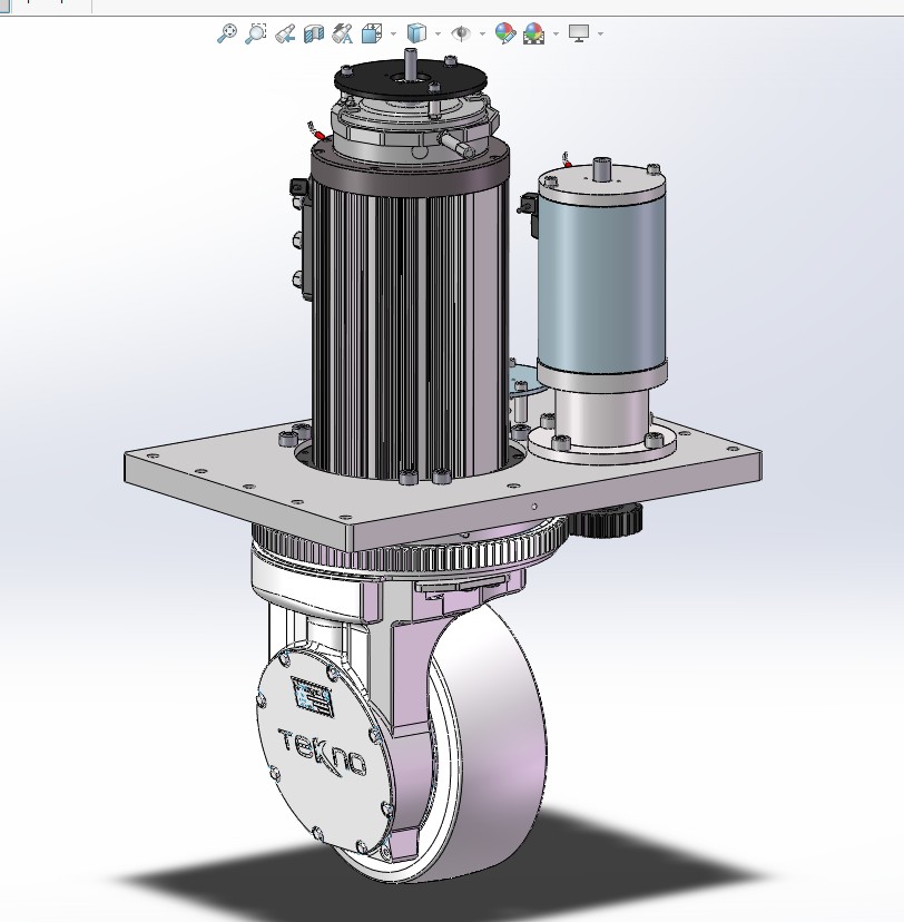 AGV小车舵轮 3D图 机械设计素材step格式文件3D模型