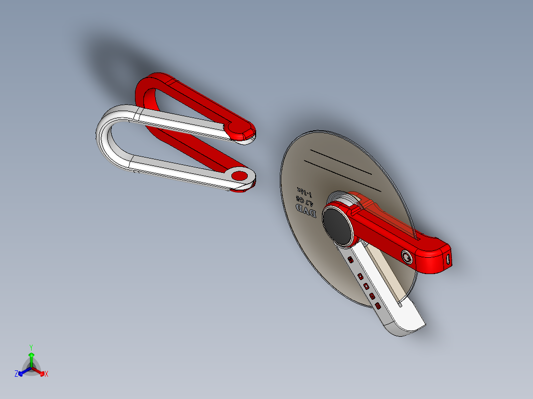 solidworks 口袋磁盘播放器造型设计正等轴测图