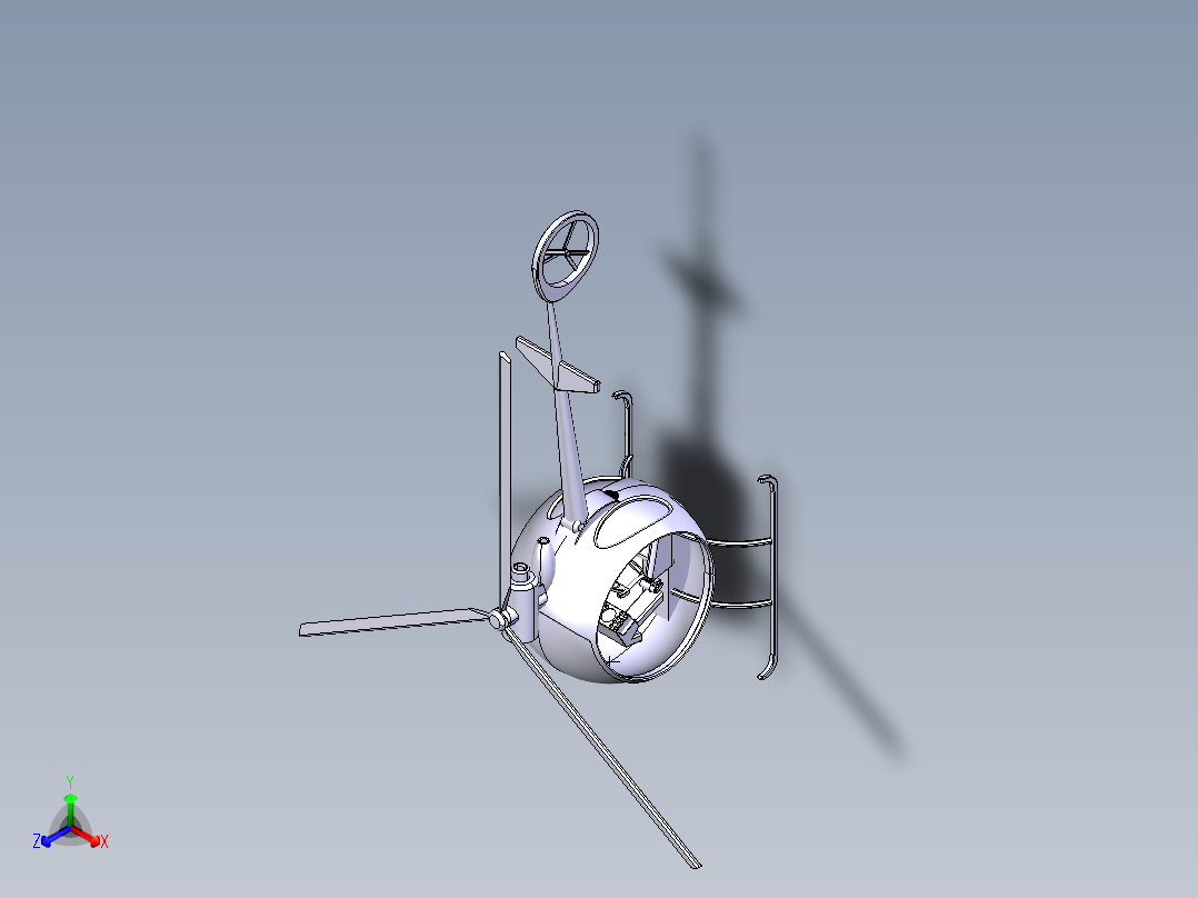蚊子直升机小鸟直升机正等轴测图