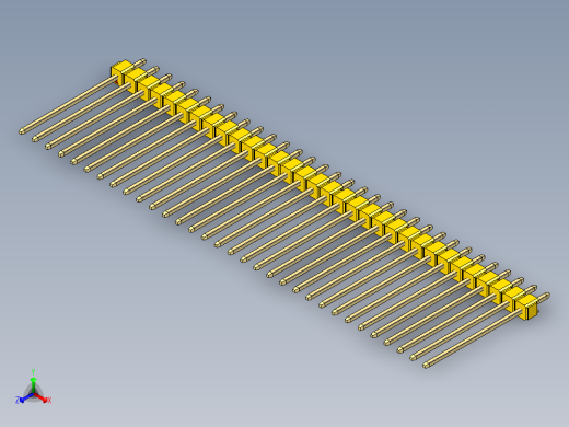 彩色公头100mil（2.54mm）系列-DS1021_yellow_1x32p_100mil_Type19_rev1.0