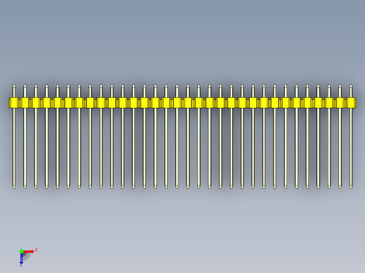 彩色公头100mil（2.54mm）系列-DS1021_yellow_1x32p_100mil_Type19_rev1.0俯视缩略图