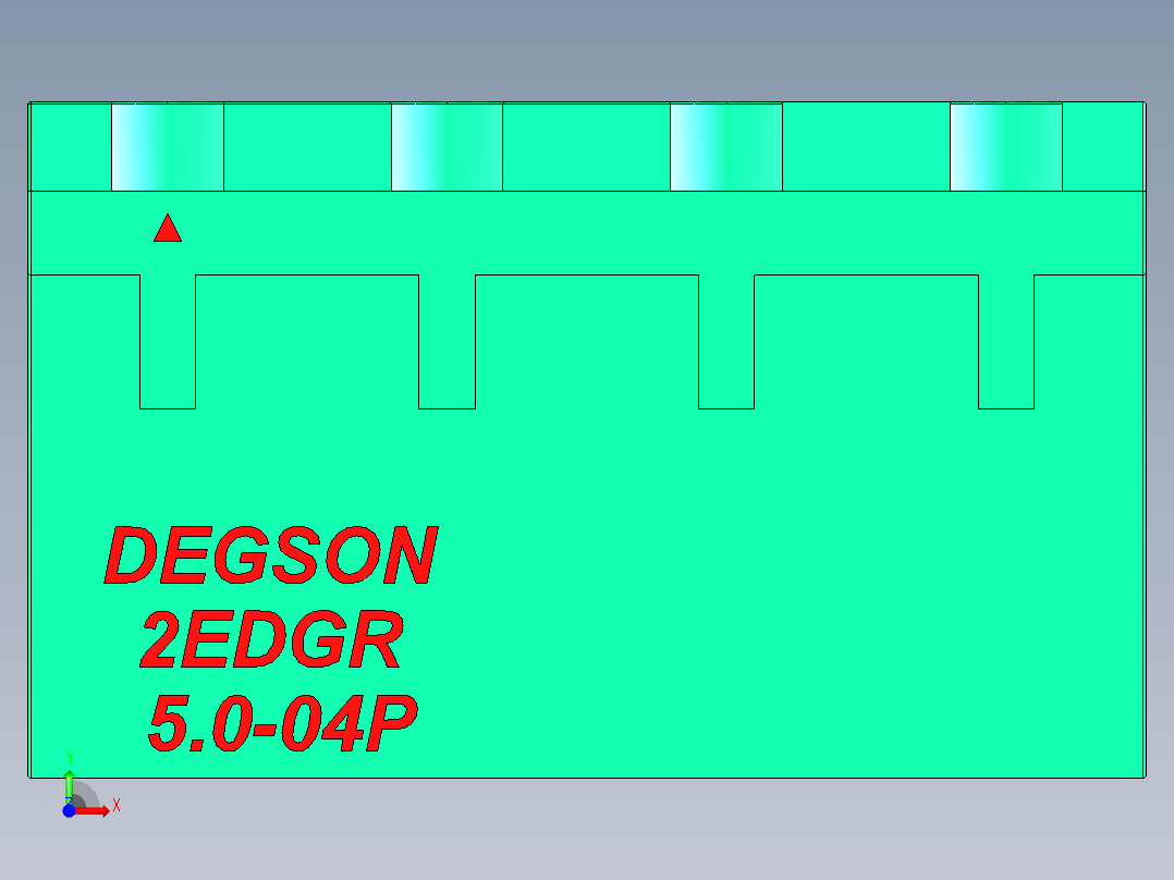 DEGSON 2EDG 系列 5.0mm 可插拔接线端子组-2EDGR-5.0-04P-14-00AH前视图
