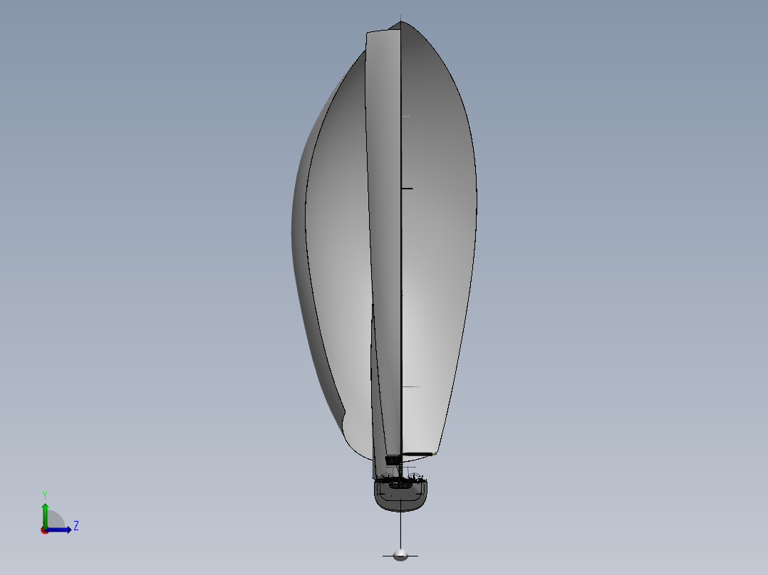 86---小帆船模型3D图纸 模型图纸左视图