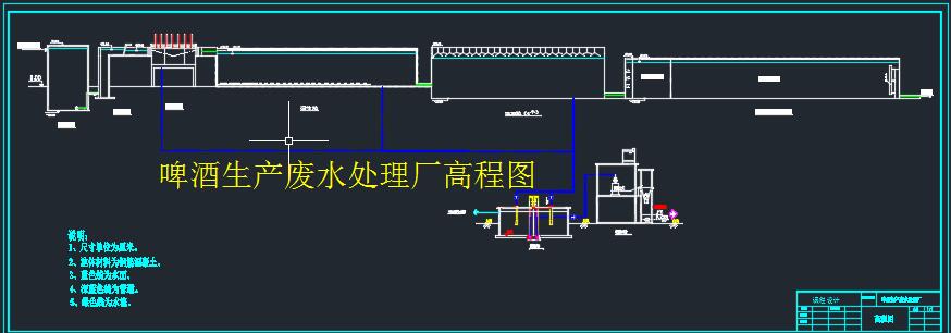 E1044-采用UASB-CASS处理工艺啤酒生产废水处理厂设计CAD+说明书