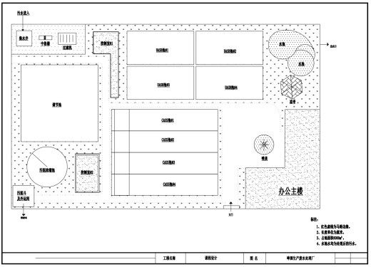 E1044-采用UASB-CASS处理工艺啤酒生产废水处理厂设计CAD+说明书缩略图