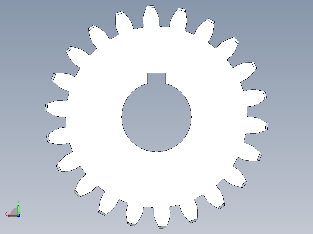 正齿轮压力角20 -48dp-20pa-22t spur gear后视图