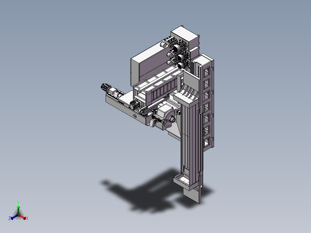 平面自动磨床正等轴测图