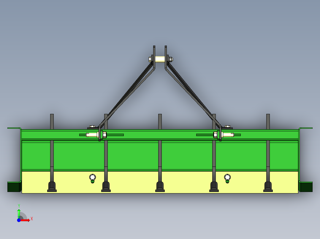 Grader box后挂平地机构前视图