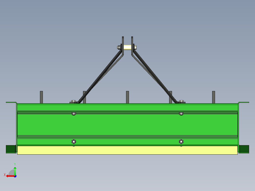 Grader box后挂平地机构后视图