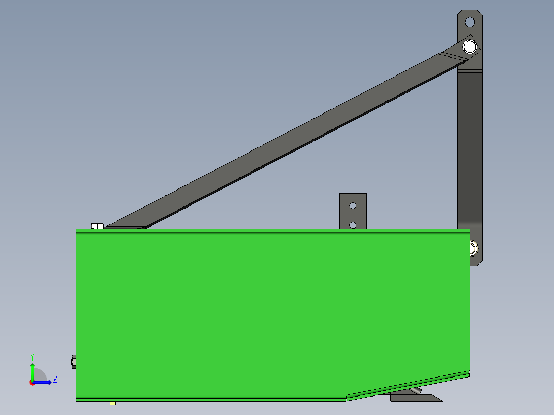 Grader box后挂平地机构左视图