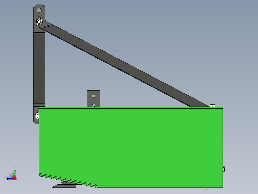 Grader box后挂平地机构右视图