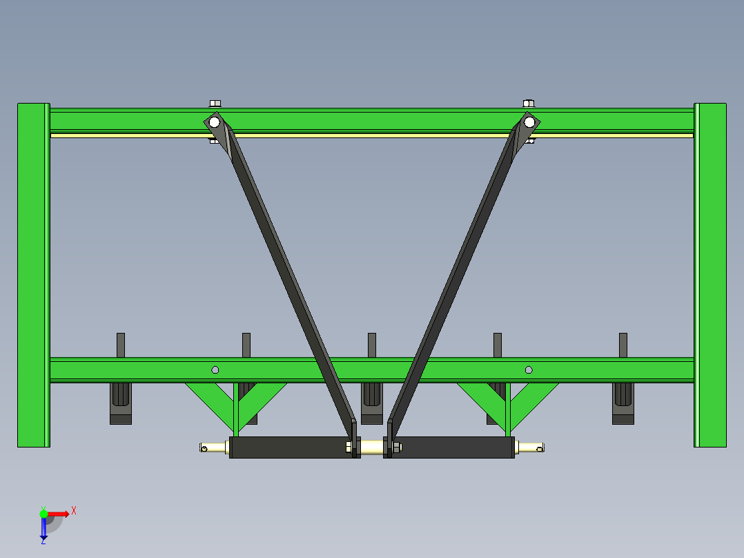 Grader box后挂平地机构俯视图