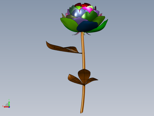 牡丹花芍药花3d装饰摆件后视缩略图