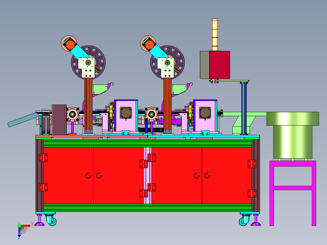 矩形多芯接头插端设备俯视图