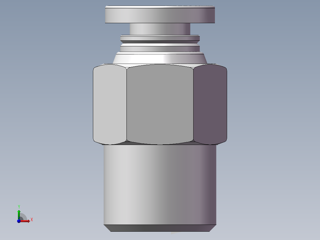 螺纹直通APC4-01（1分4厘）前视图