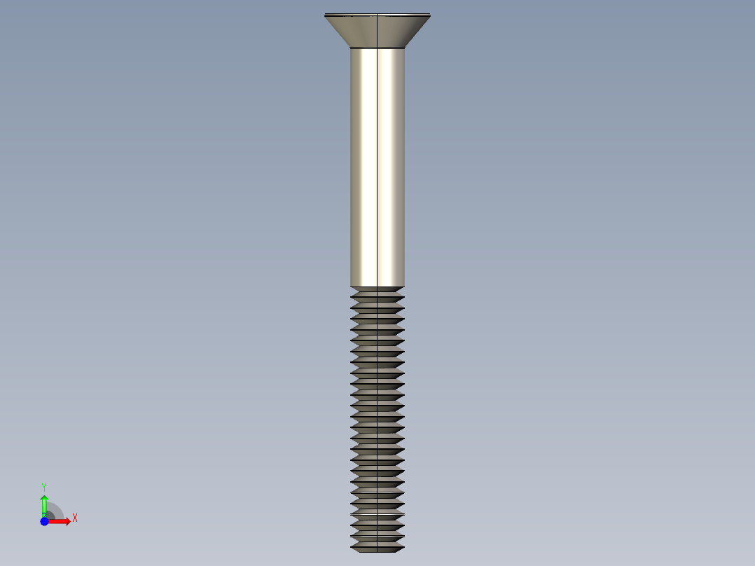 紧固件-IGES 0.2500 Allen Flathead前视图