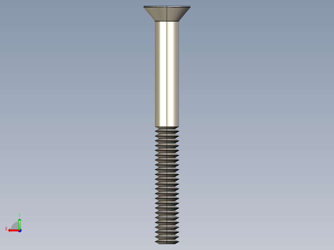 紧固件-IGES 0.2500 Allen Flathead后视图
