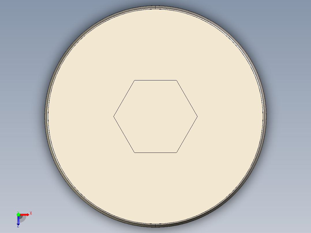 紧固件-IGES 0.2500 Allen Flathead俯视图