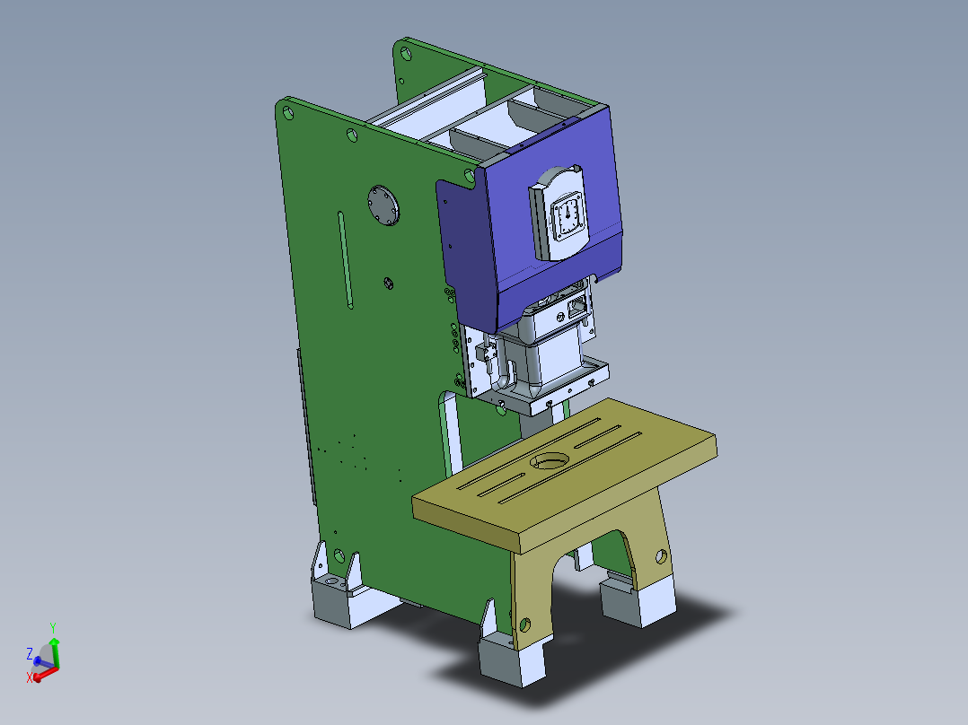 G532 200吨冲床3D图纸主视图