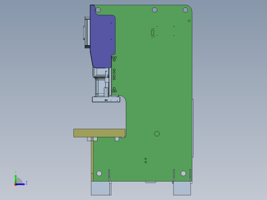 G532 200吨冲床3D图纸左视缩略图