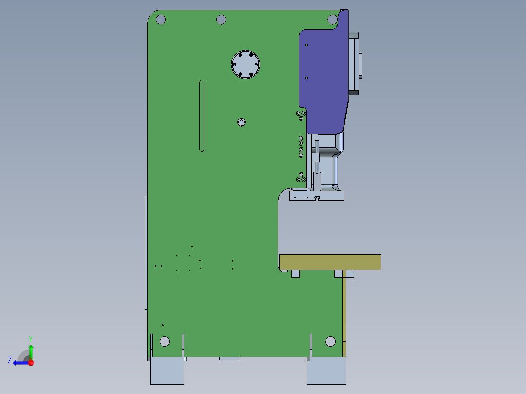 G532 200吨冲床3D图纸右视图