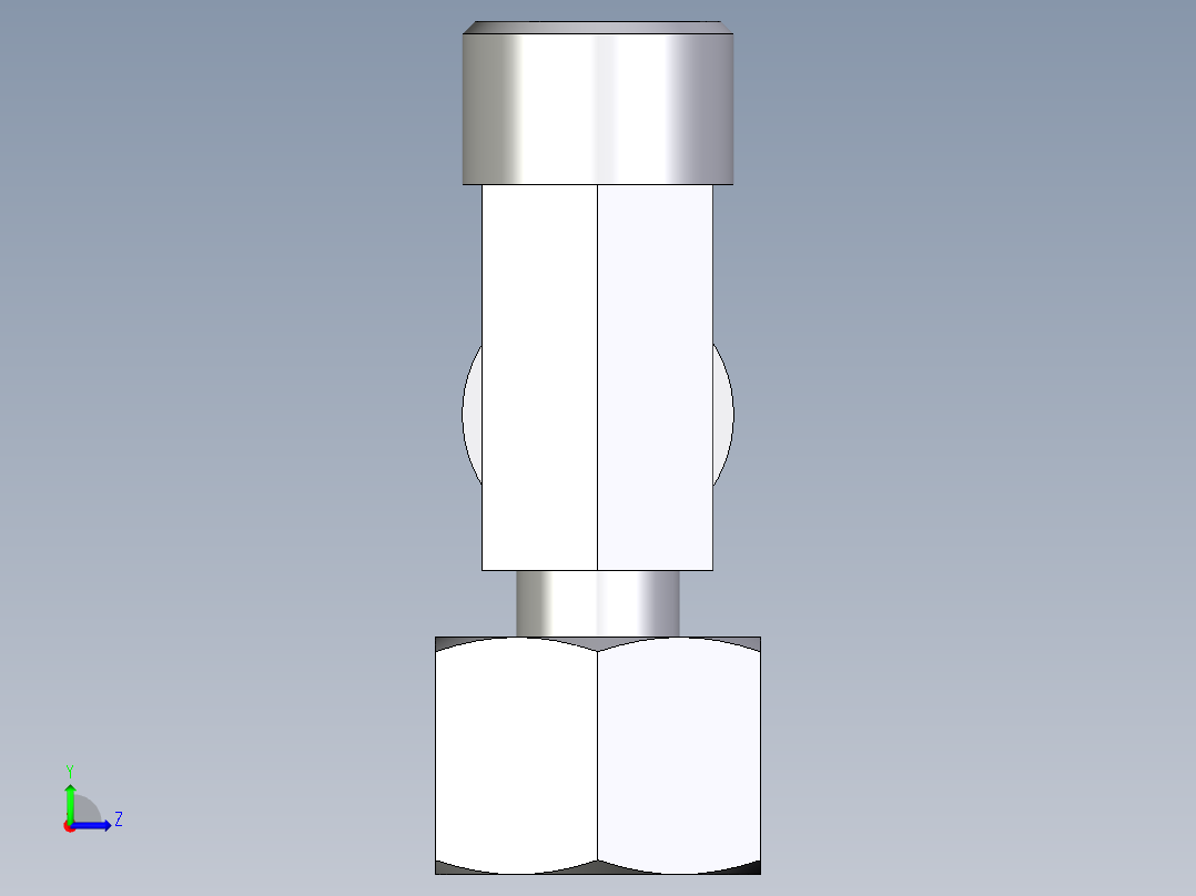 卡套式工业通用硬管接头EO_Standpipe_run_tee_EVL12SOMD71左视图