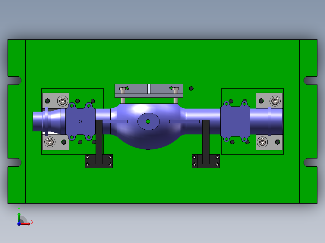 汽车桥壳零件液压柔性夹具设计【含三维图】前视图