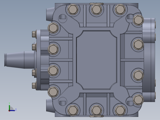 汽车空调压缩机模型--sw stp左视缩略图