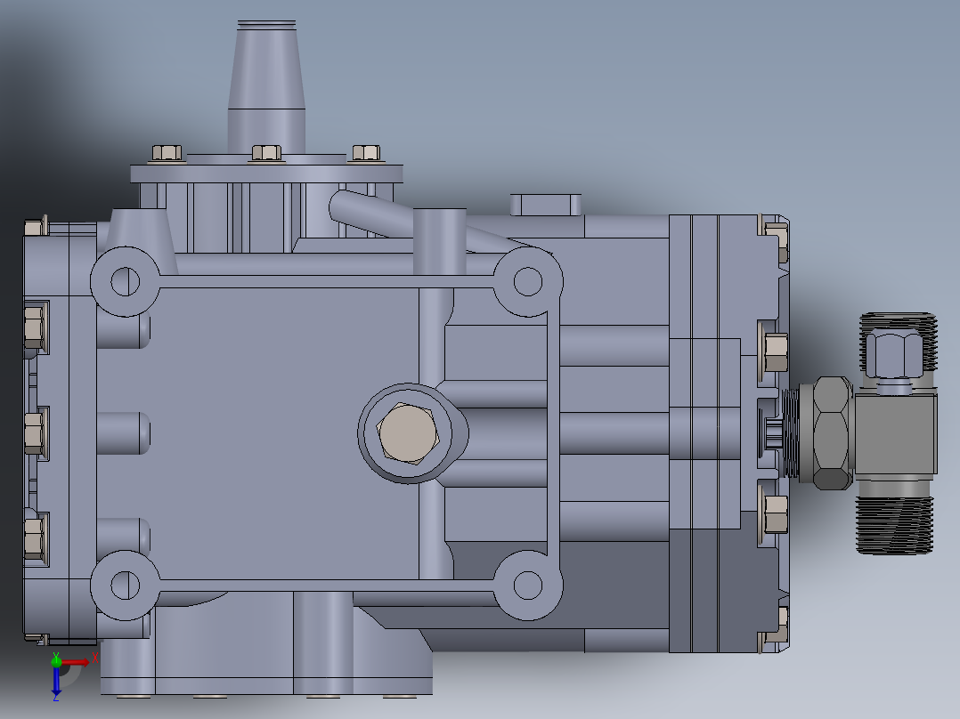 汽车空调压缩机模型--sw stp俯视图