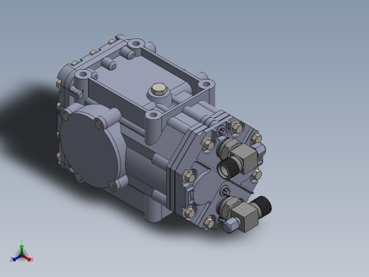 汽车空调压缩机模型--sw stp正等轴测缩略图