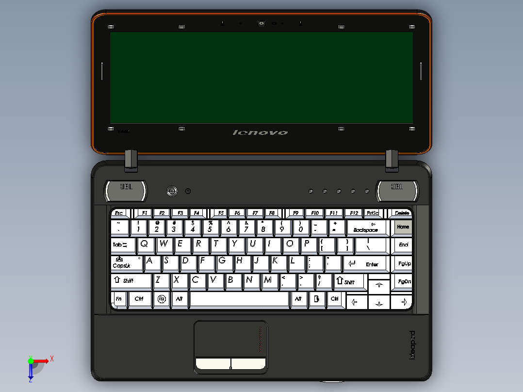 联想笔记本型号Y460  215276俯视图