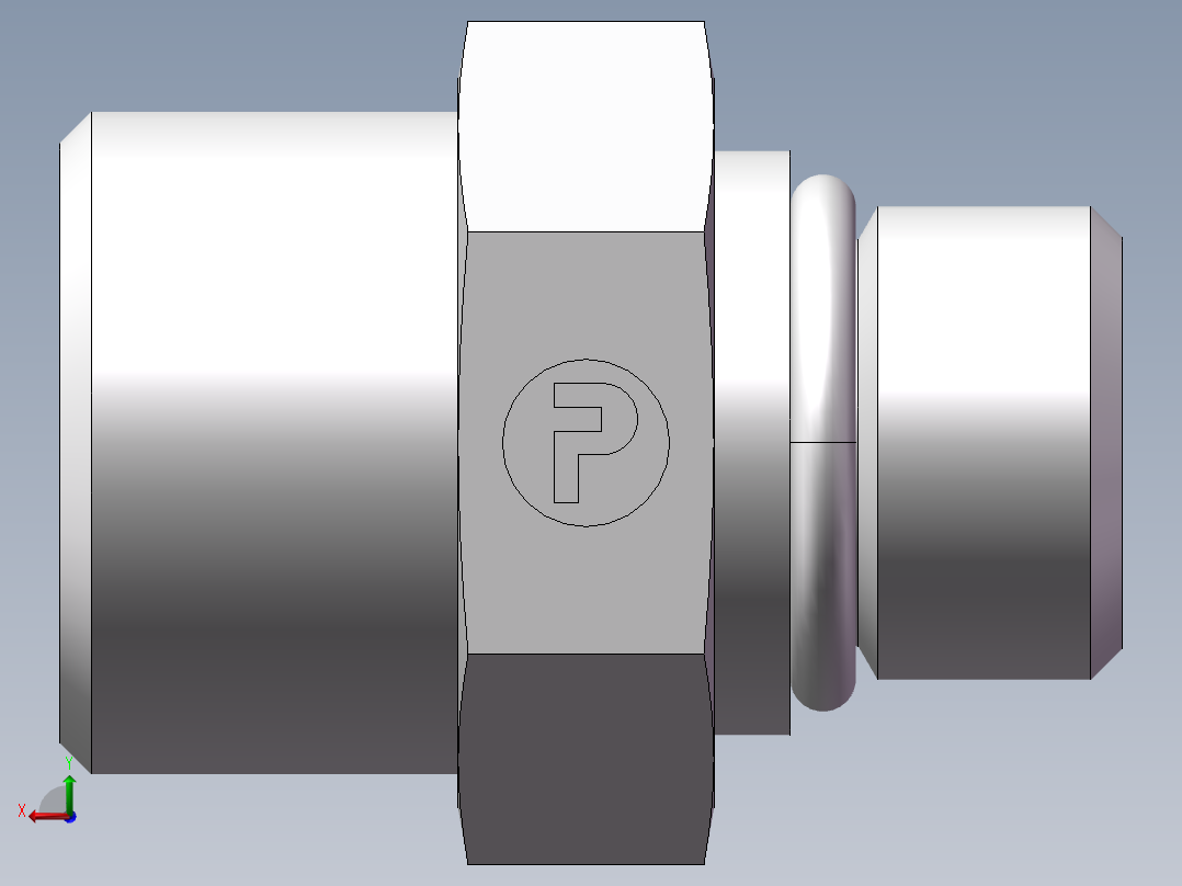 美制O圈密封接头、1DO-20-06后视图