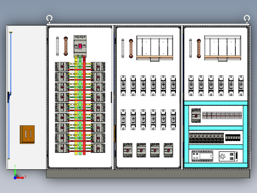 三柜组装630A竖装刀开关plc风机控制柜前视缩略图
