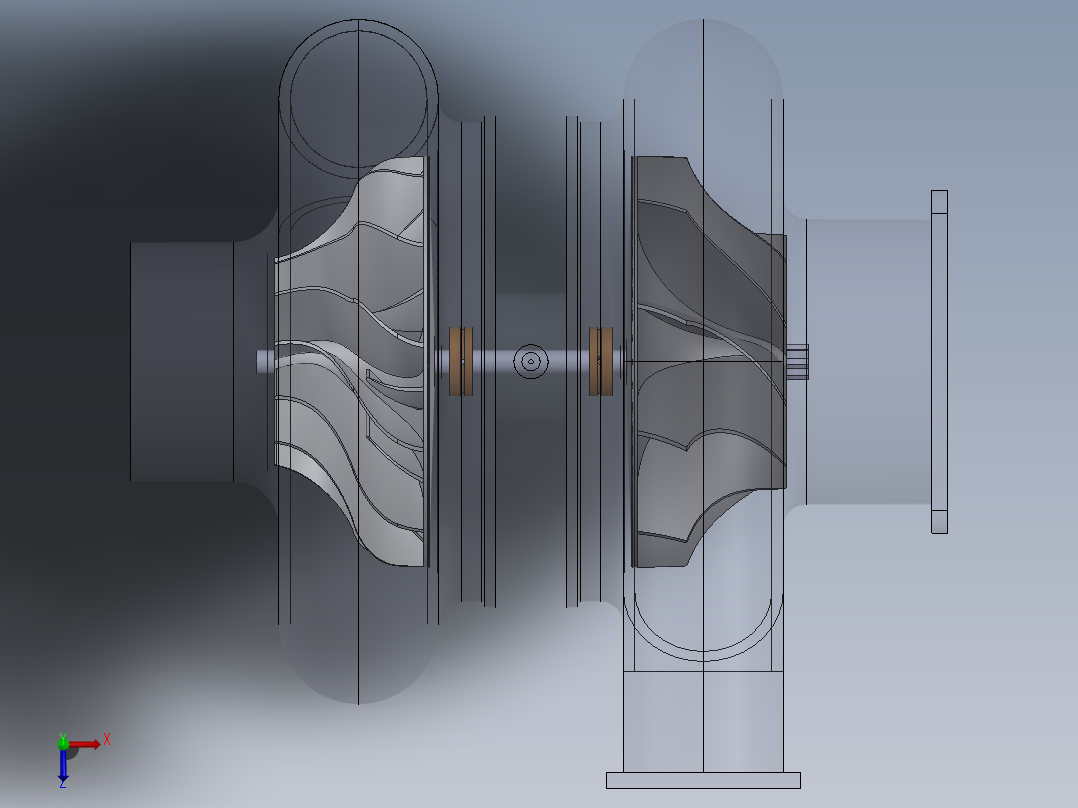 增压器(30)俯视图