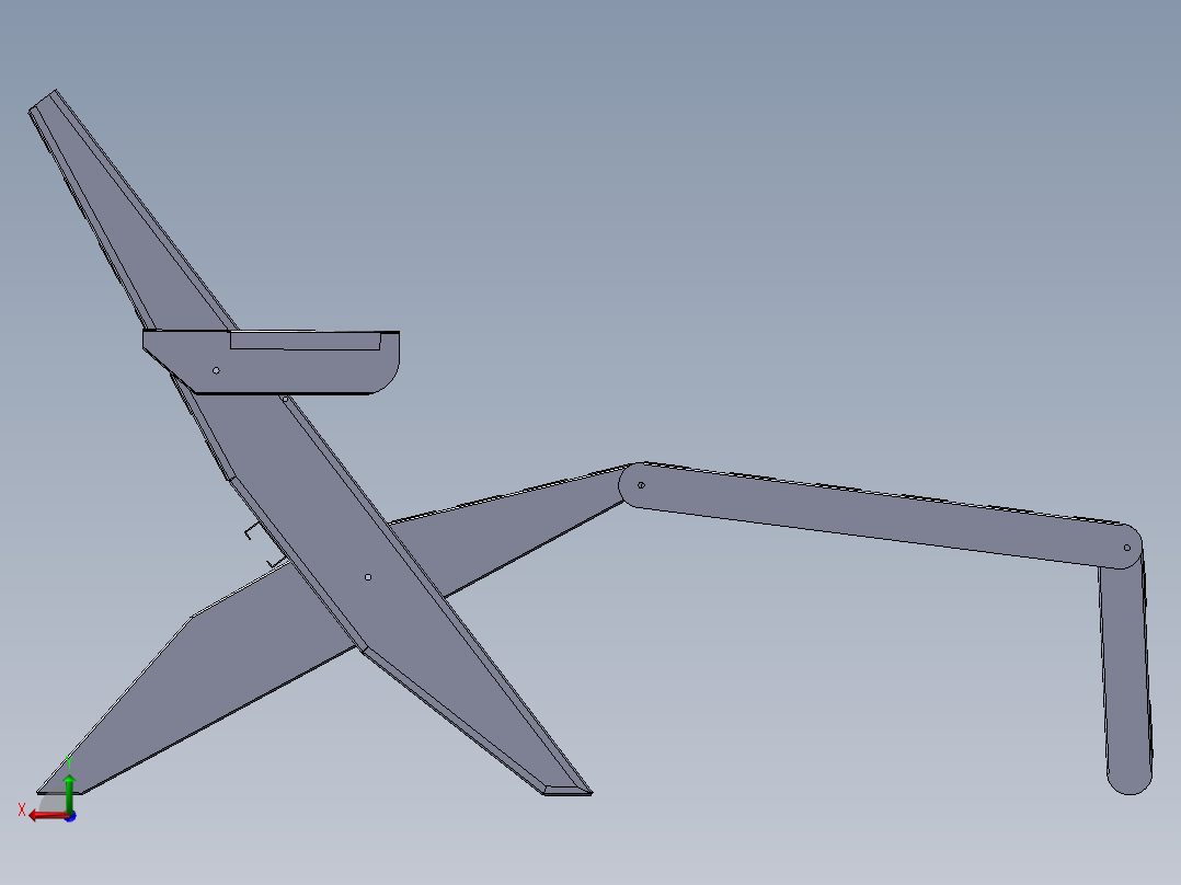 躺椅模型设计后视图
