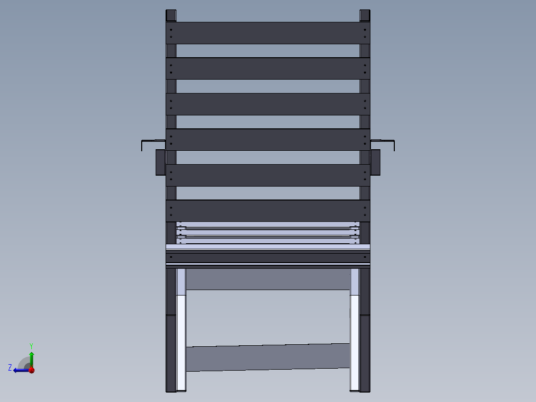 躺椅模型设计右视图