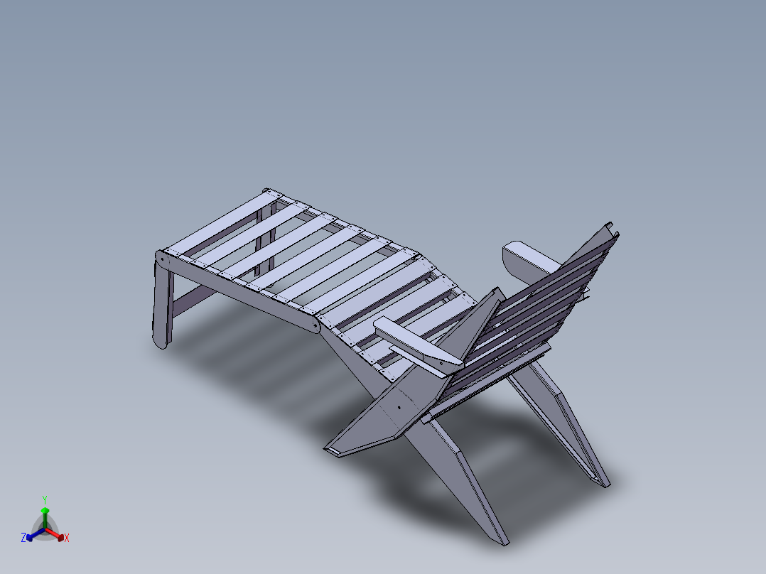 躺椅模型设计正等轴测图