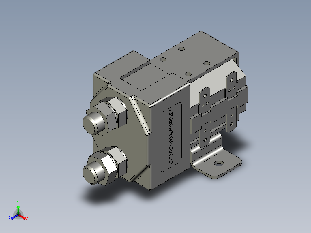 QCC26C-100A-24V直流接触器正等轴测图